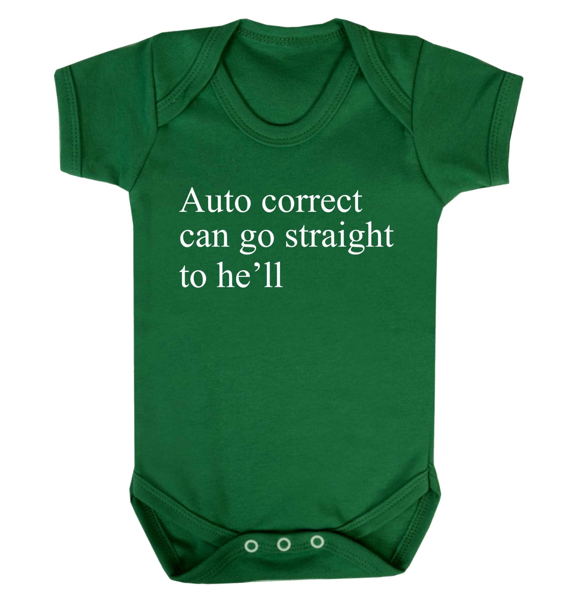 Auto correct can go straight to he'll Baby Vest green 18-24 months