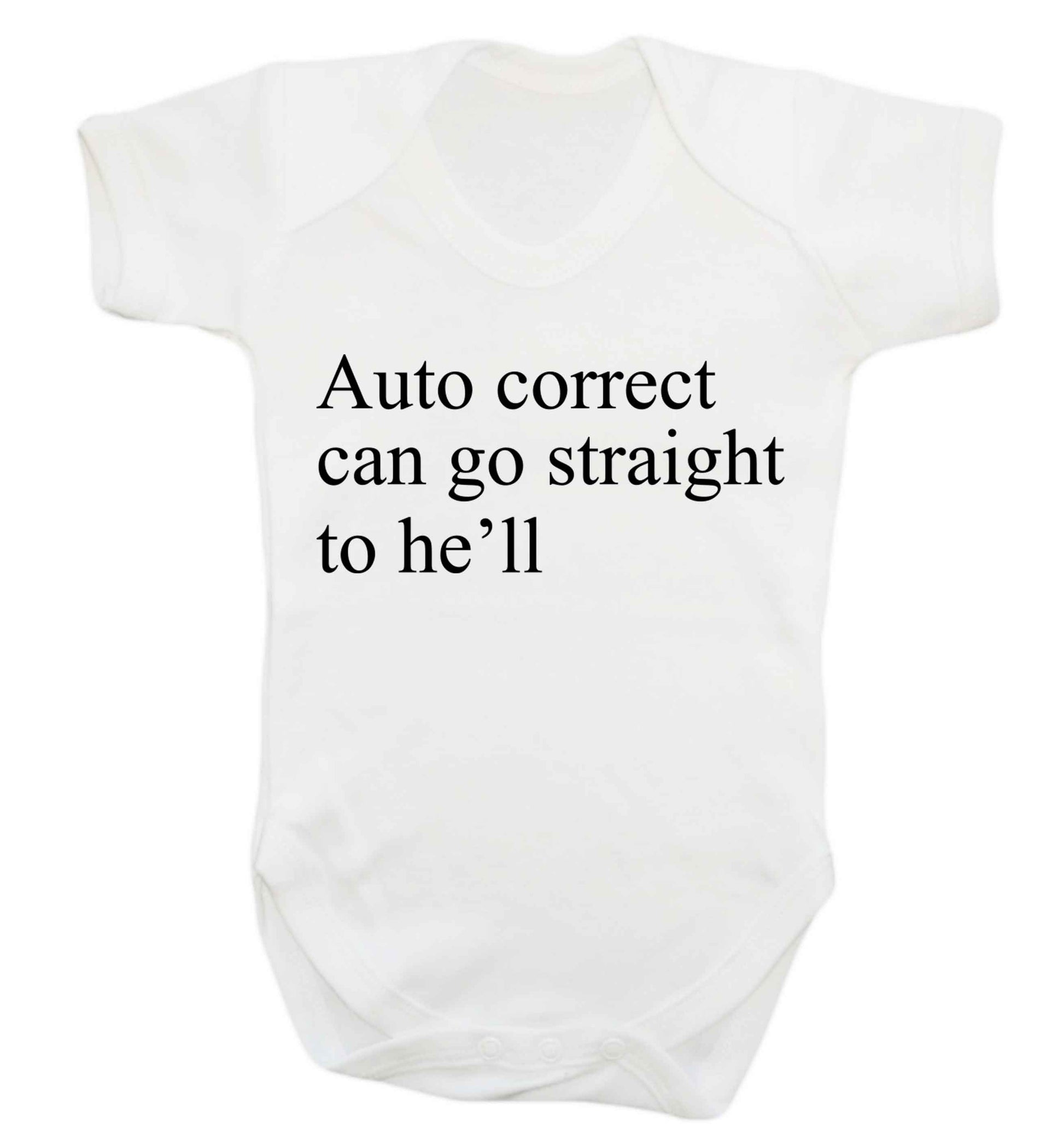 Auto correct can go straight to he'll Baby Vest white 18-24 months