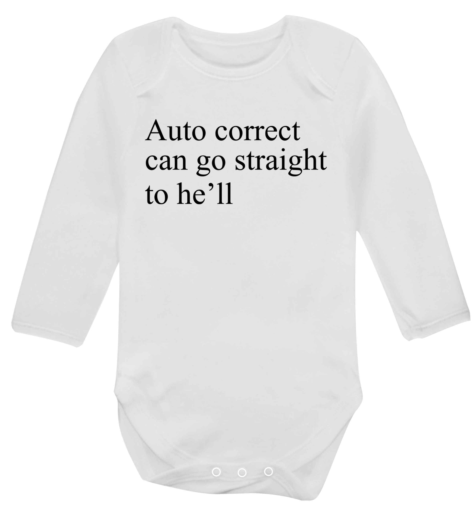 Auto correct can go straight to he'll Baby Vest long sleeved white 6-12 months