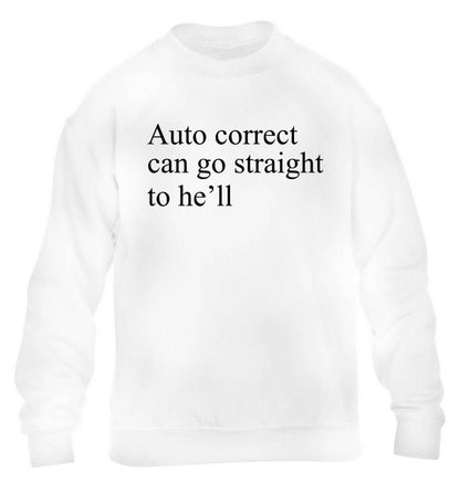 Auto correct can go straight to he'll children's white sweater 12-13 Years