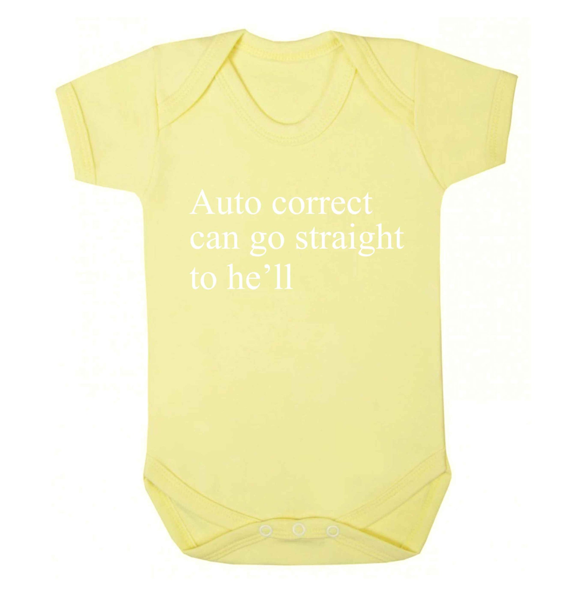 Auto correct can go straight to he'll Baby Vest pale yellow 18-24 months