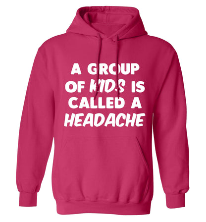 A group of kids is called a headache adults unisex pink hoodie 2XL