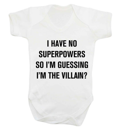 I have no superpowers so I'm guessing I'm the villain? Baby Vest white 18-24 months