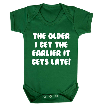 The older I get the earlier it gets late! Baby Vest green 18-24 months