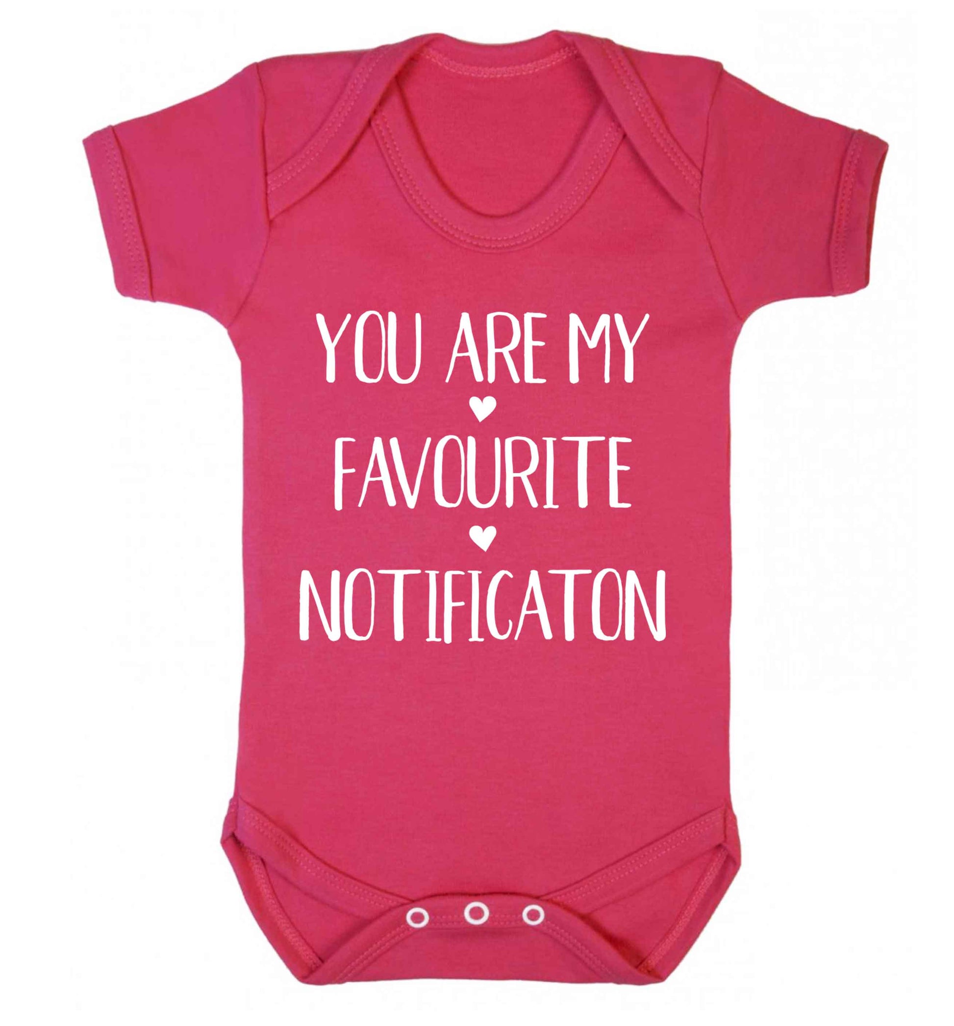 You are my favourite notification Baby Vest dark pink 18-24 months