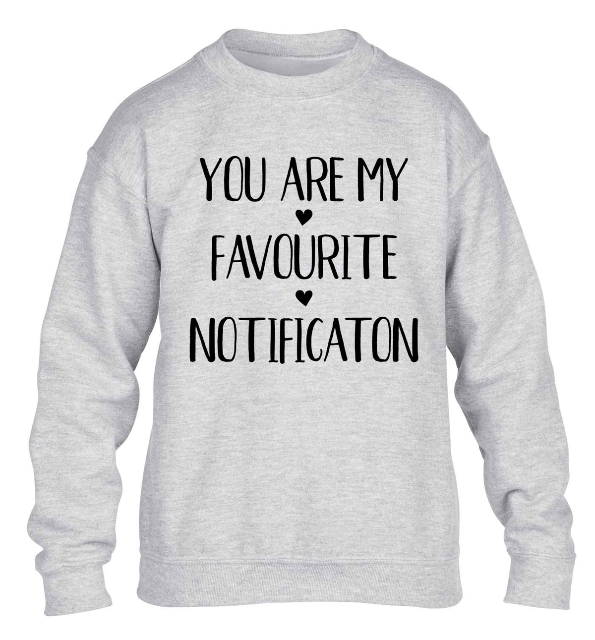 You are my favourite notification children's grey sweater 12-13 Years