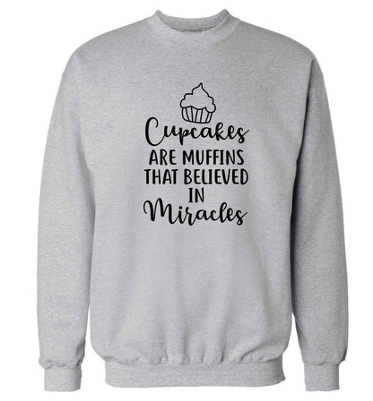 Cupcakes muffins that believed in miracles Adult's unisex grey Sweater 2XL