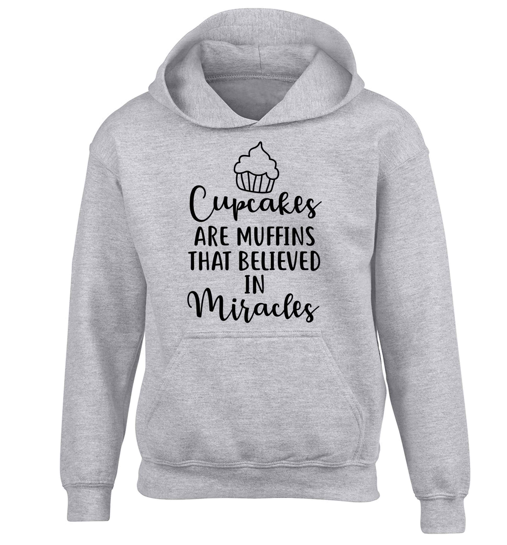 Cupcakes muffins that believed in miracles children's grey hoodie 12-13 Years