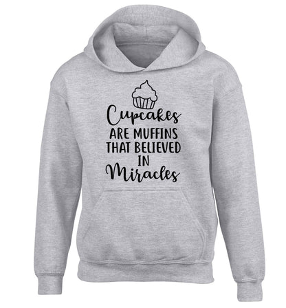 Cupcakes muffins that believed in miracles children's grey hoodie 12-13 Years