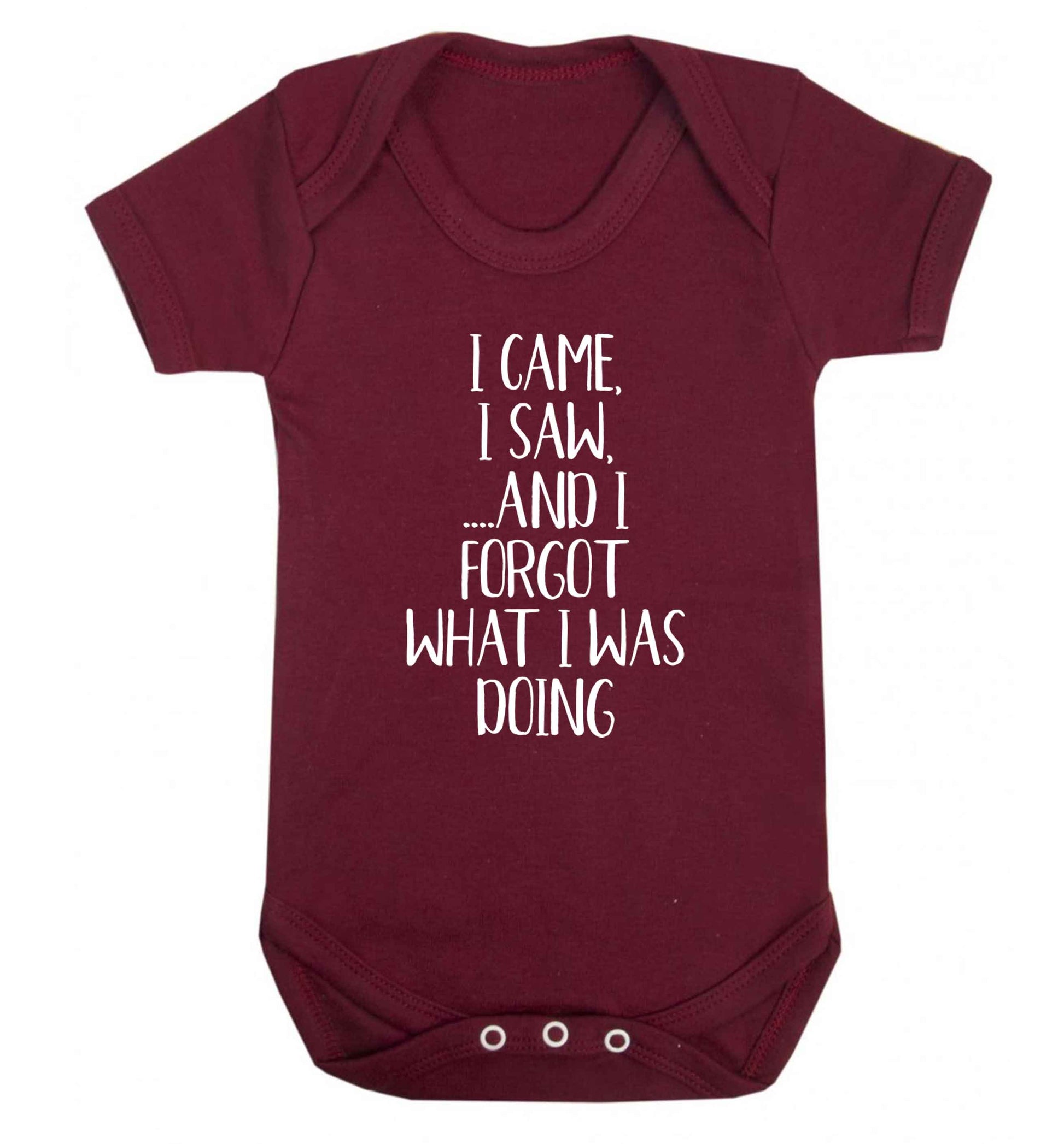 I came, I saw and I forgot what I was doing Baby Vest maroon 18-24 months