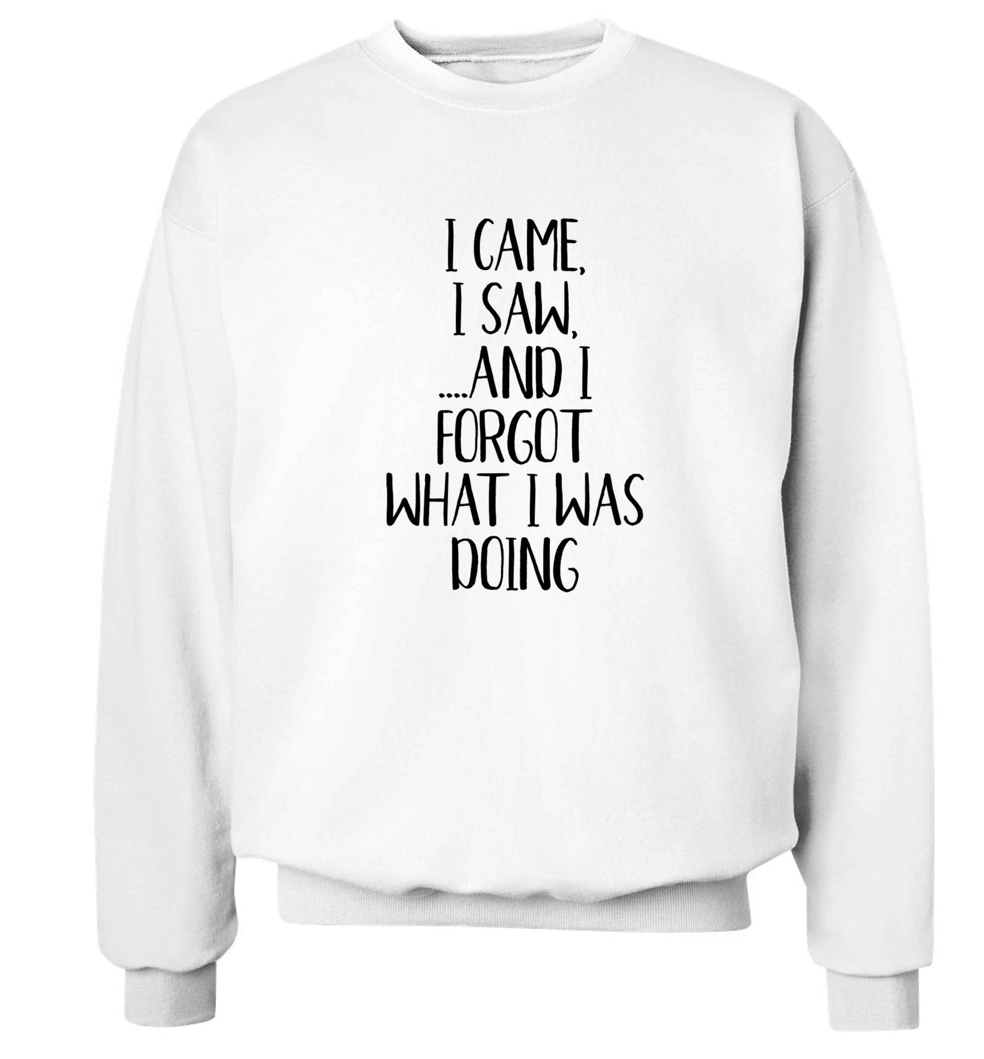 I came, I saw and I forgot what I was doing Adult's unisex white Sweater 2XL