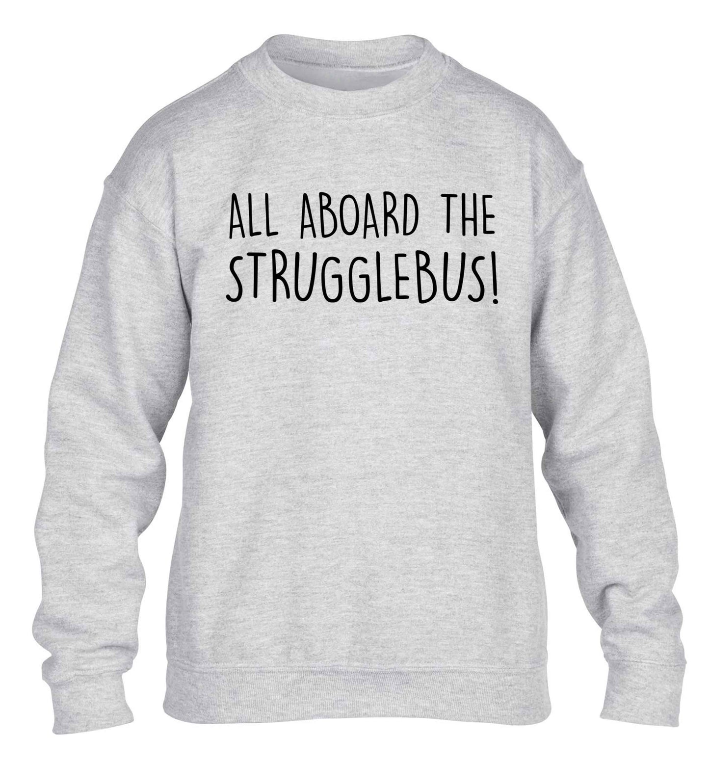 All aboard the strugglebus children's grey sweater 12-13 Years