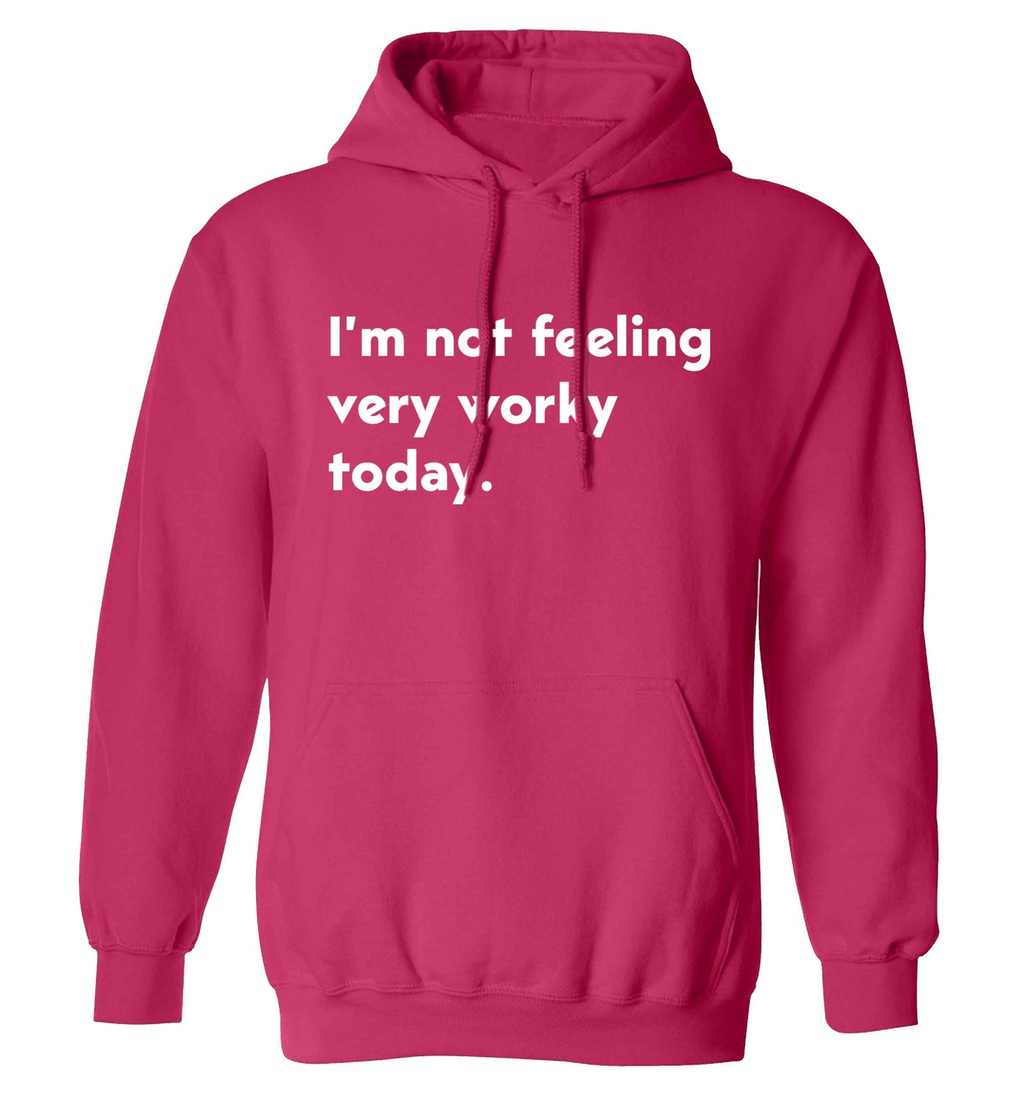 I'm not feeling very worky today adults unisex pink hoodie 2XL