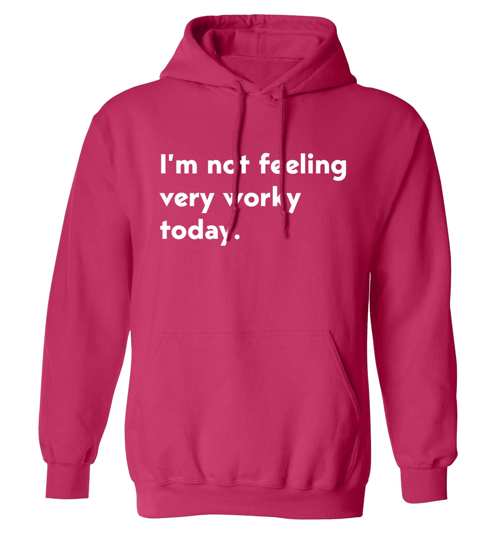 I'm not feeling very worky today adults unisex pink hoodie 2XL