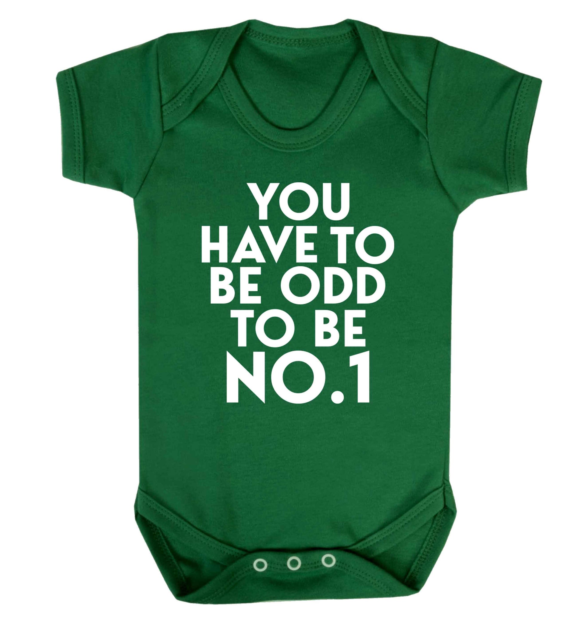 You have to be odd to be No.1 Baby Vest green 18-24 months