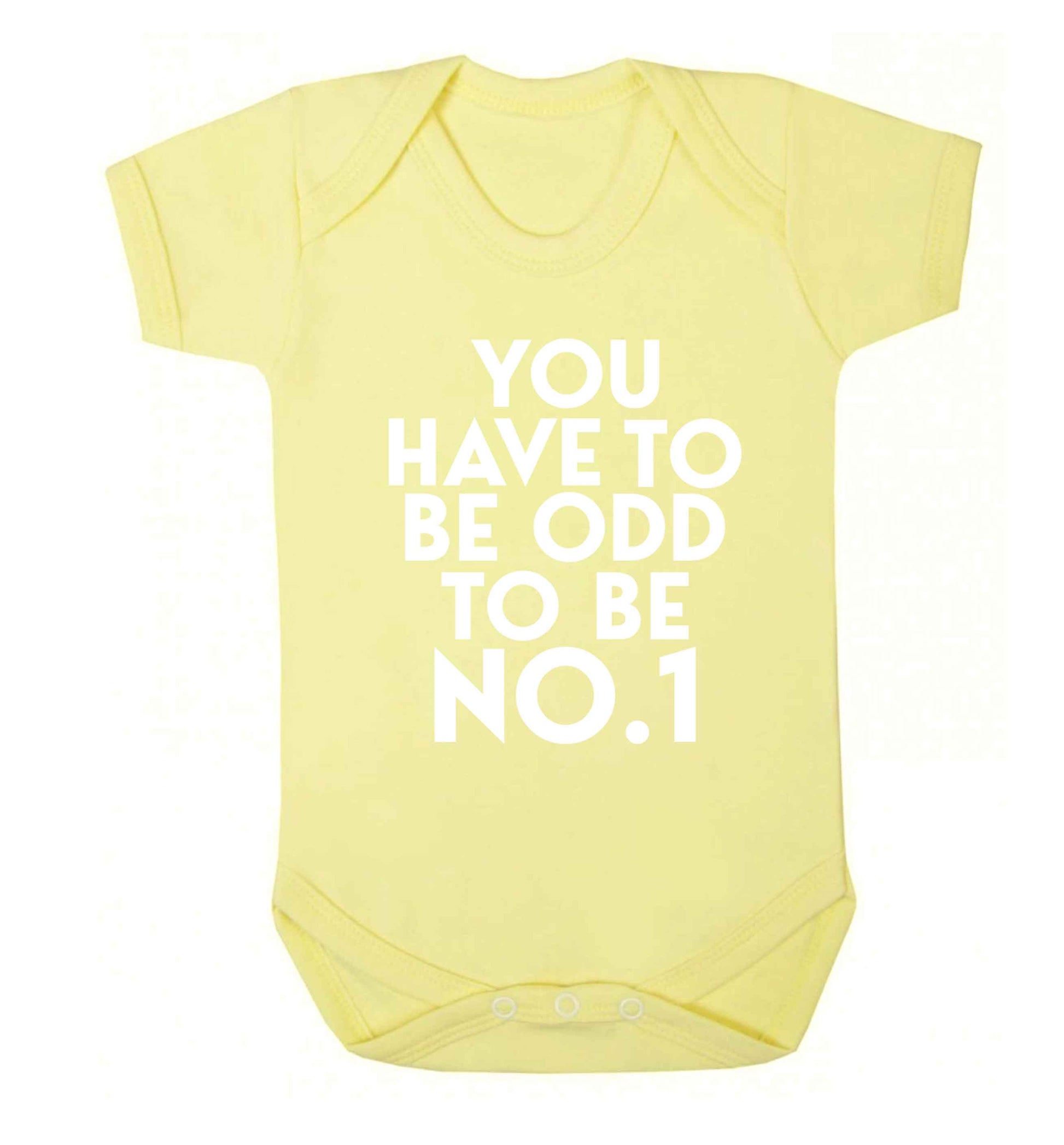 You have to be odd to be No.1 Baby Vest pale yellow 18-24 months