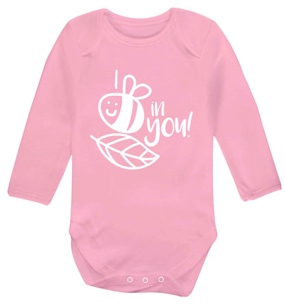 I believe in you Baby Vest long sleeved pale pink 6-12 months