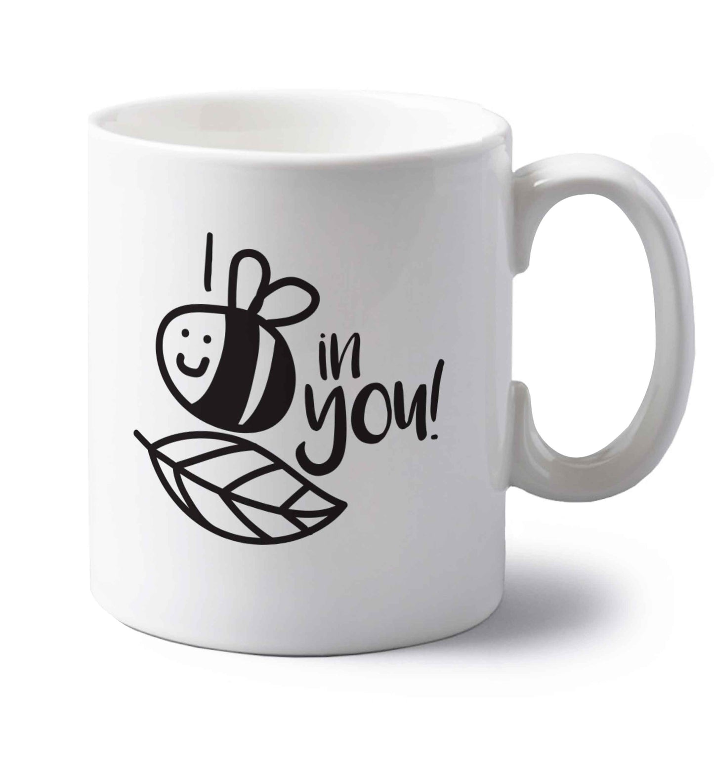 I believe in you left handed white ceramic mug 