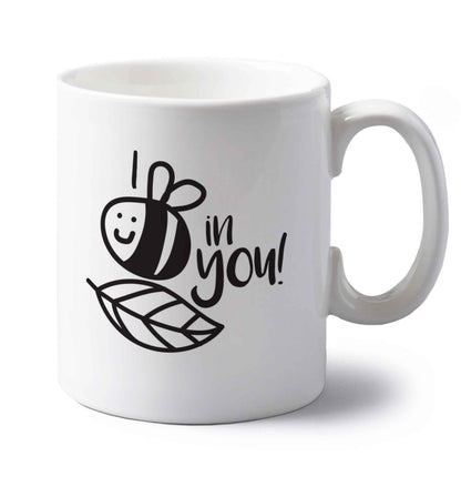 I believe in you left handed white ceramic mug 