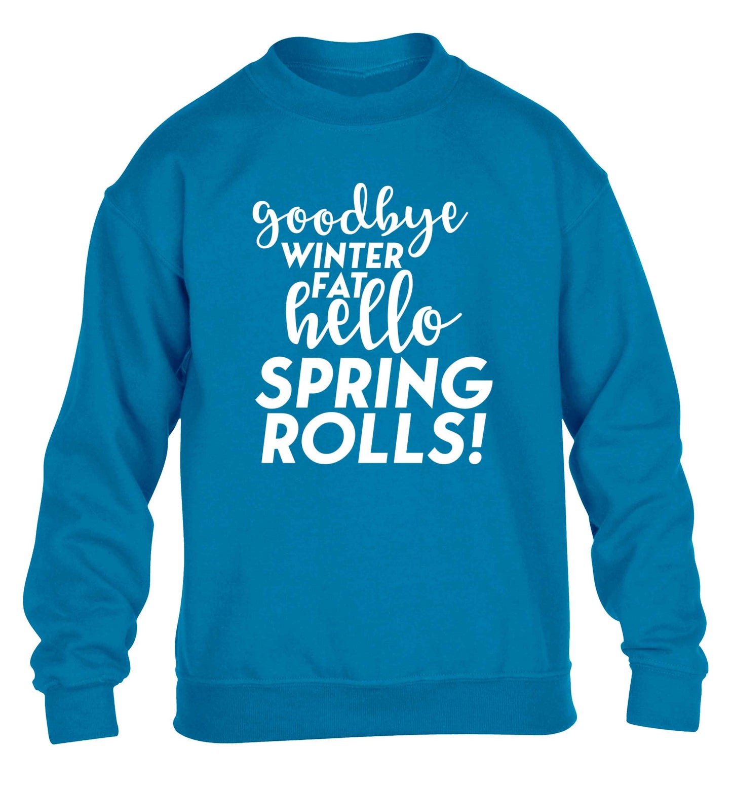 Goodbye winter fat hello spring rolls children's blue sweater 12-13 Years