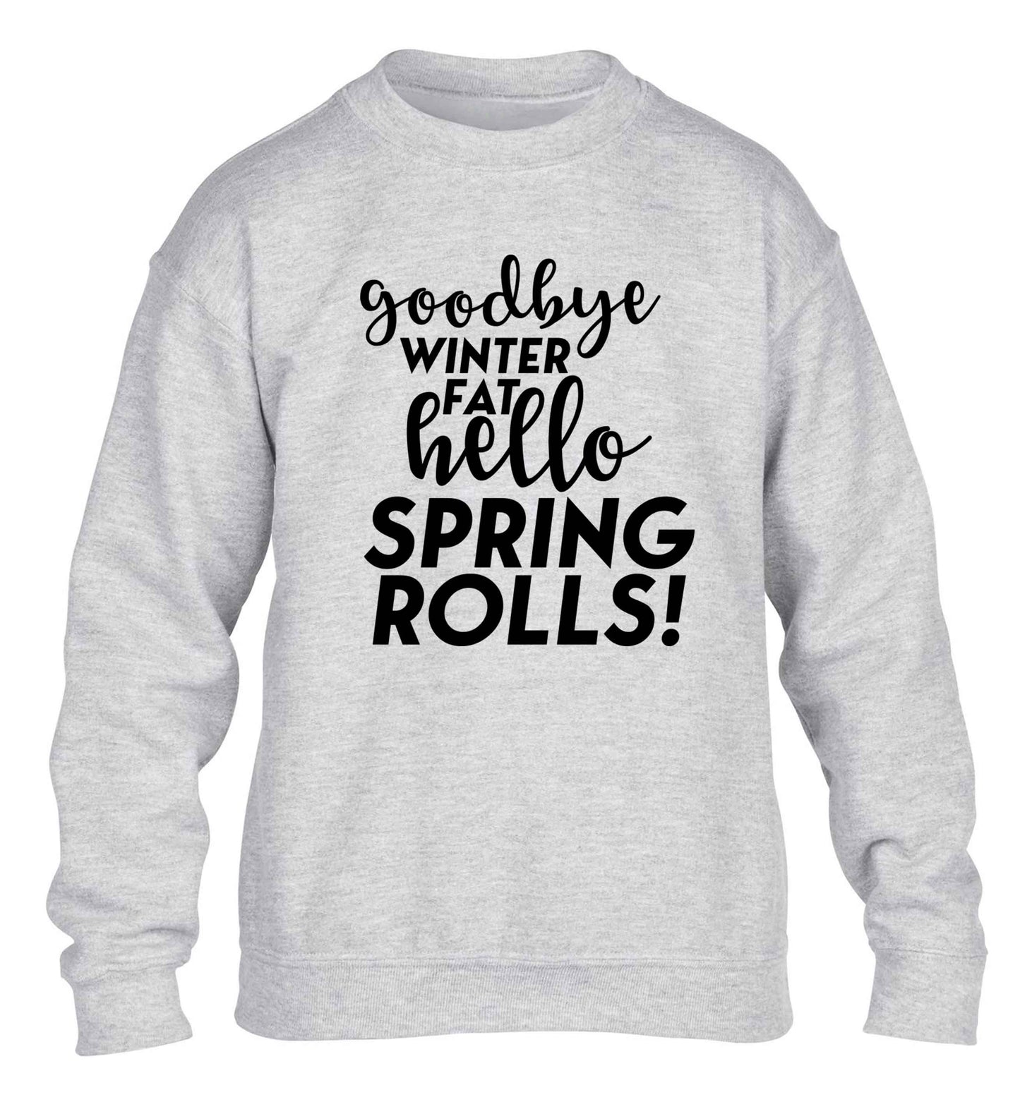 Goodbye winter fat hello spring rolls children's grey sweater 12-13 Years