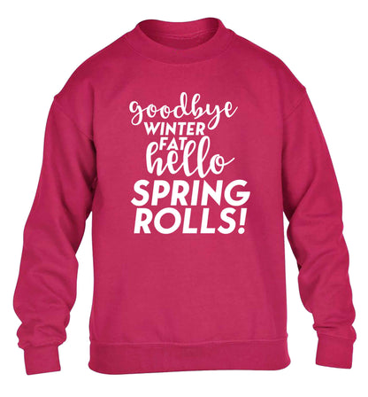 Goodbye winter fat hello spring rolls children's pink sweater 12-13 Years