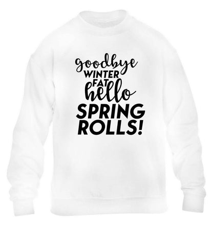 Goodbye winter fat hello spring rolls children's white sweater 12-13 Years