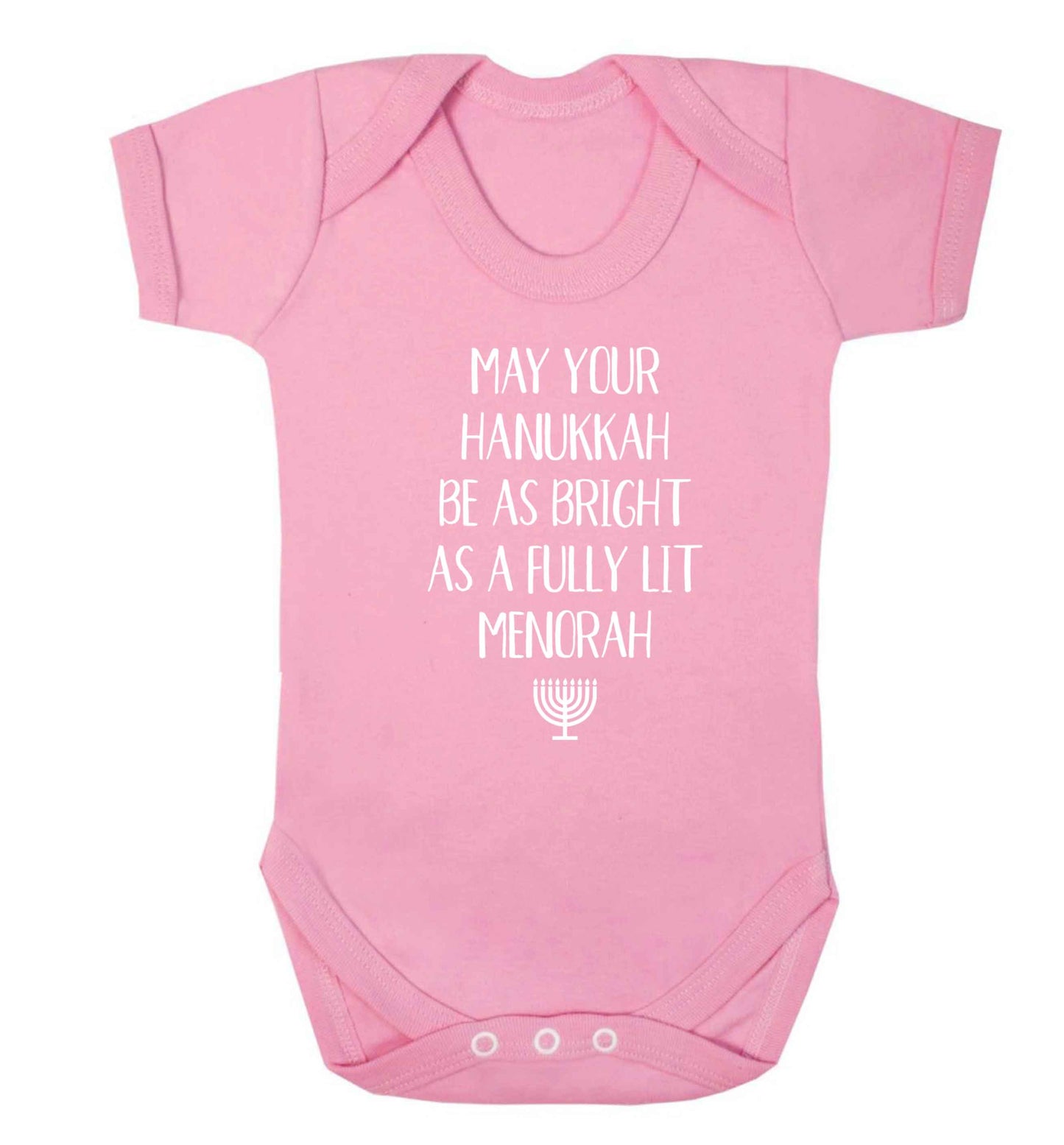 May your hanukkah be as bright as a fully lit menorah Baby Vest pale pink 18-24 months