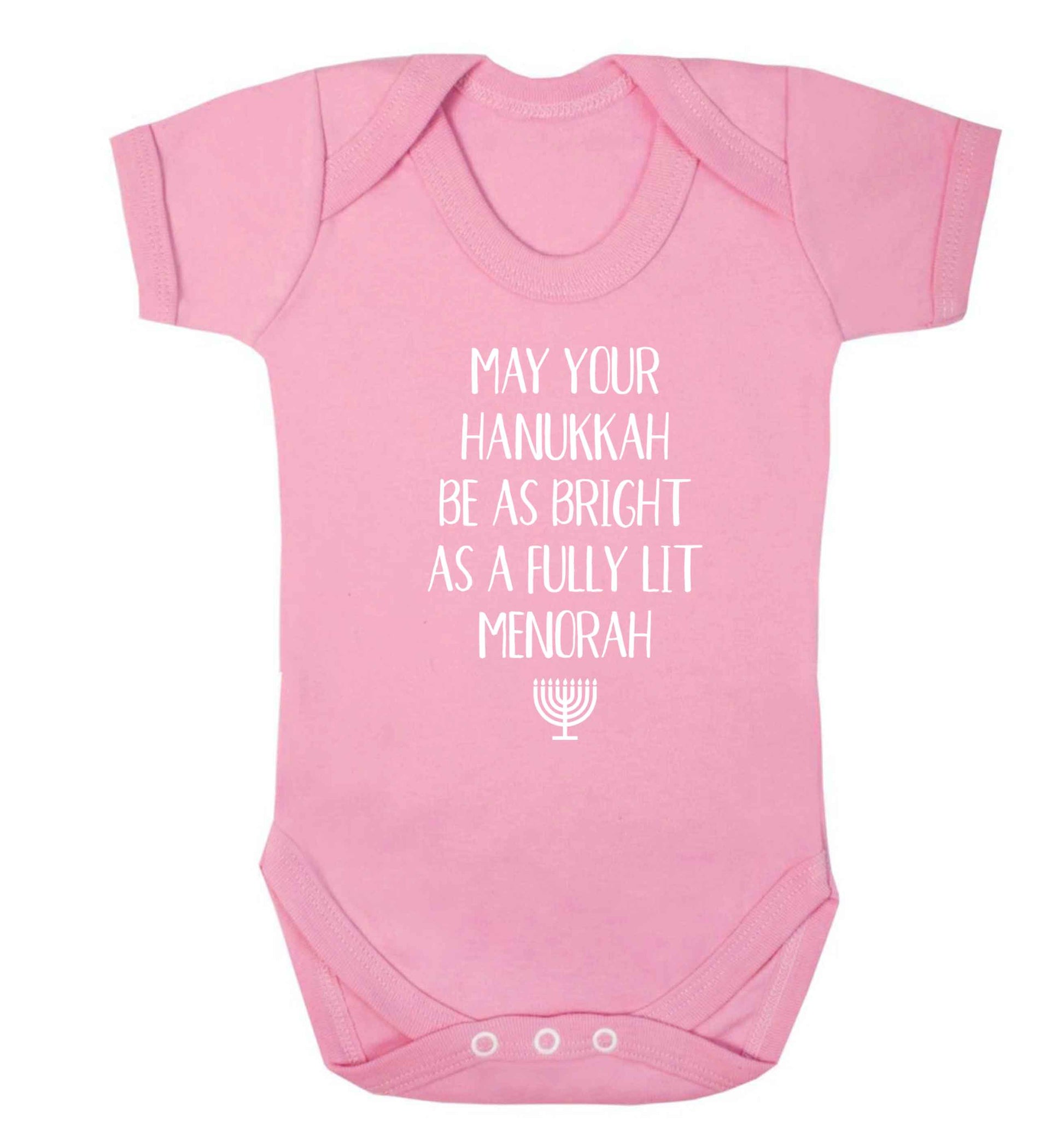 May your hanukkah be as bright as a fully lit menorah Baby Vest pale pink 18-24 months