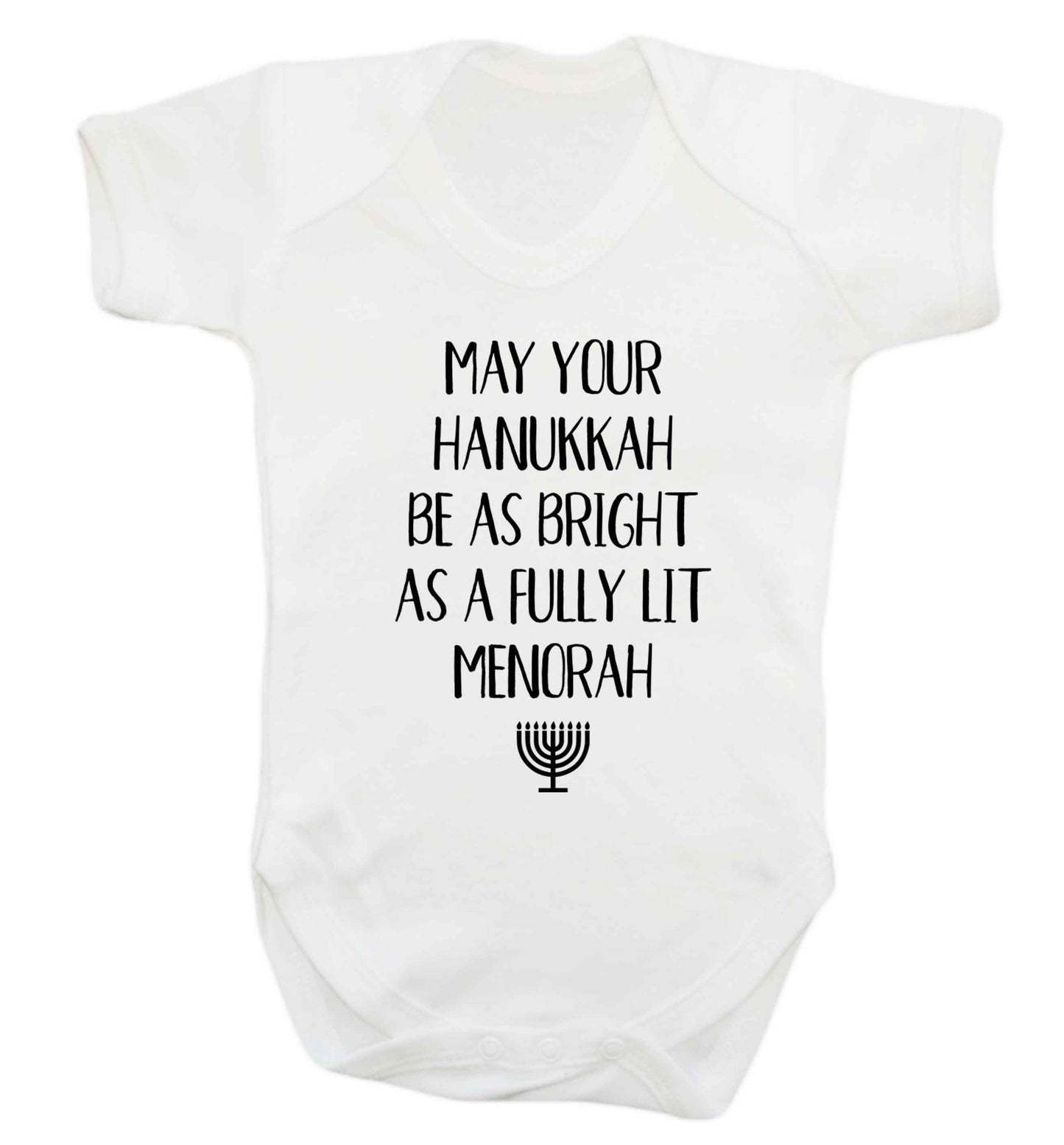 May your hanukkah be as bright as a fully lit menorah Baby Vest white 18-24 months
