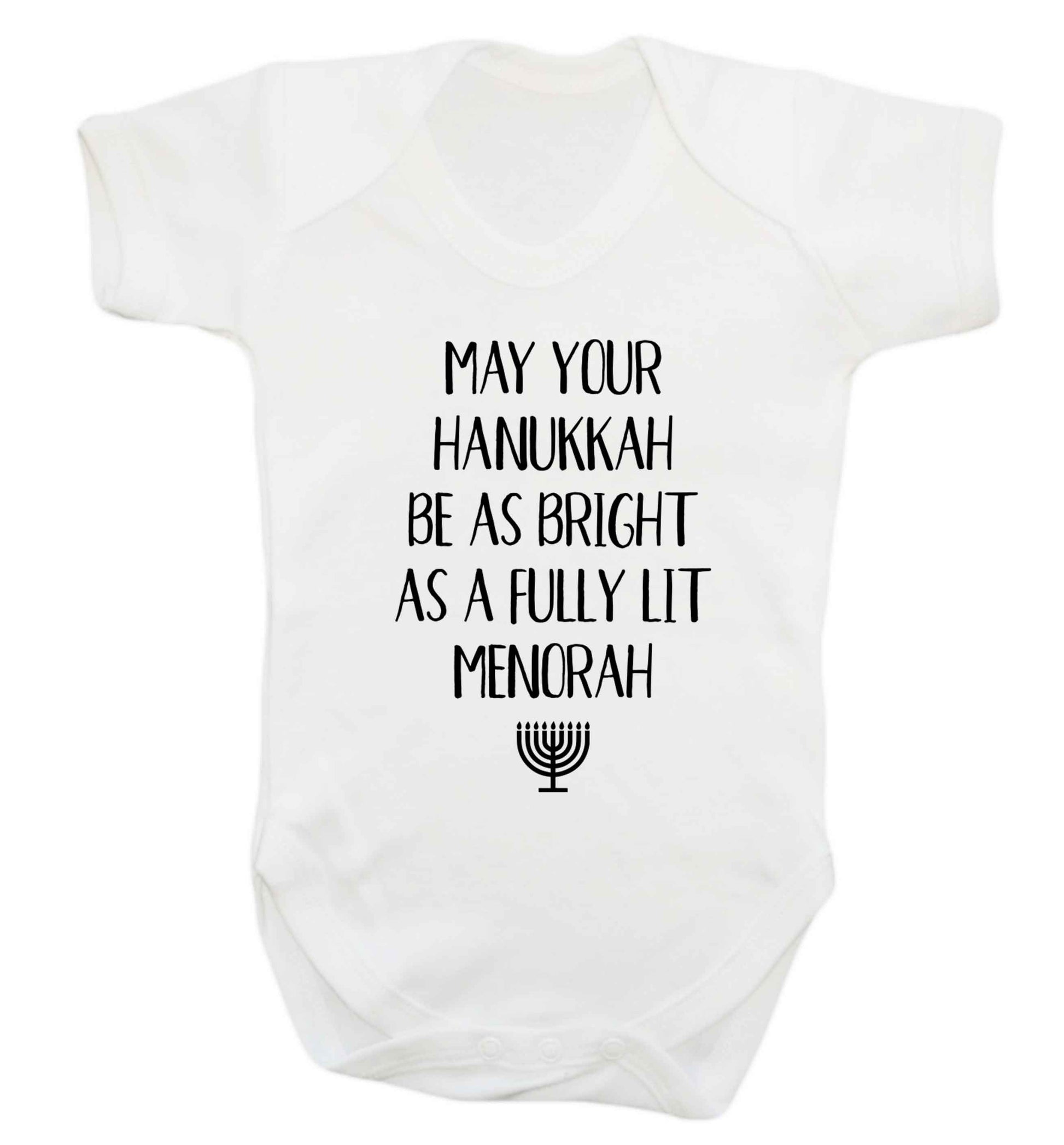 May your hanukkah be as bright as a fully lit menorah Baby Vest white 18-24 months