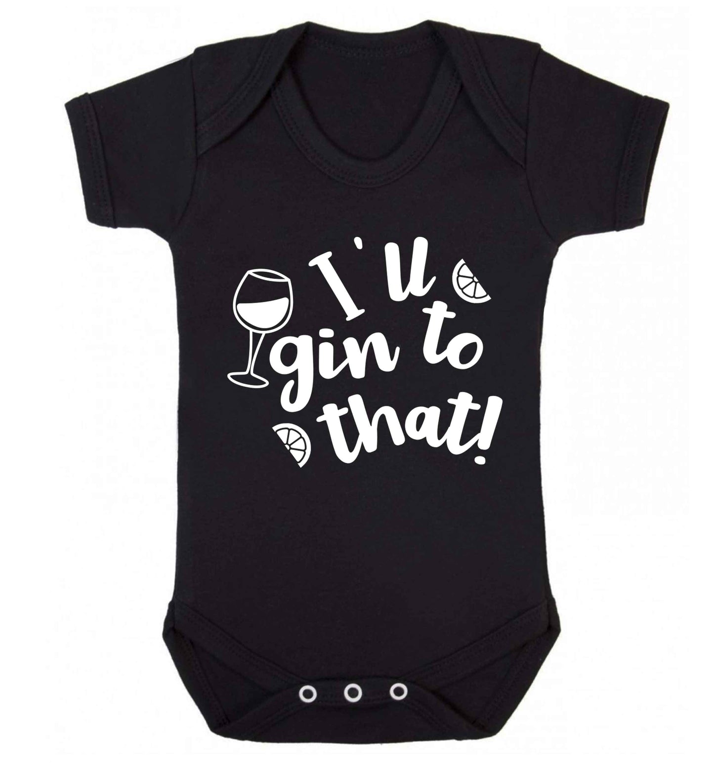 I'll gin to that! Baby Vest black 18-24 months
