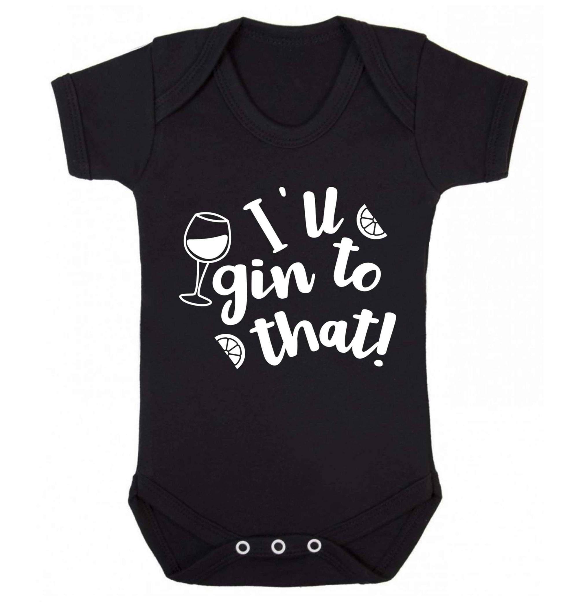 I'll gin to that! Baby Vest black 18-24 months