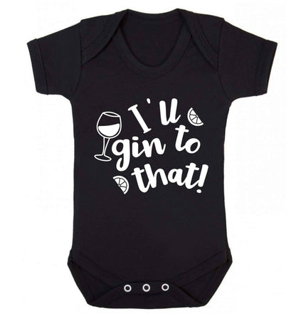 I'll gin to that! Baby Vest black 18-24 months