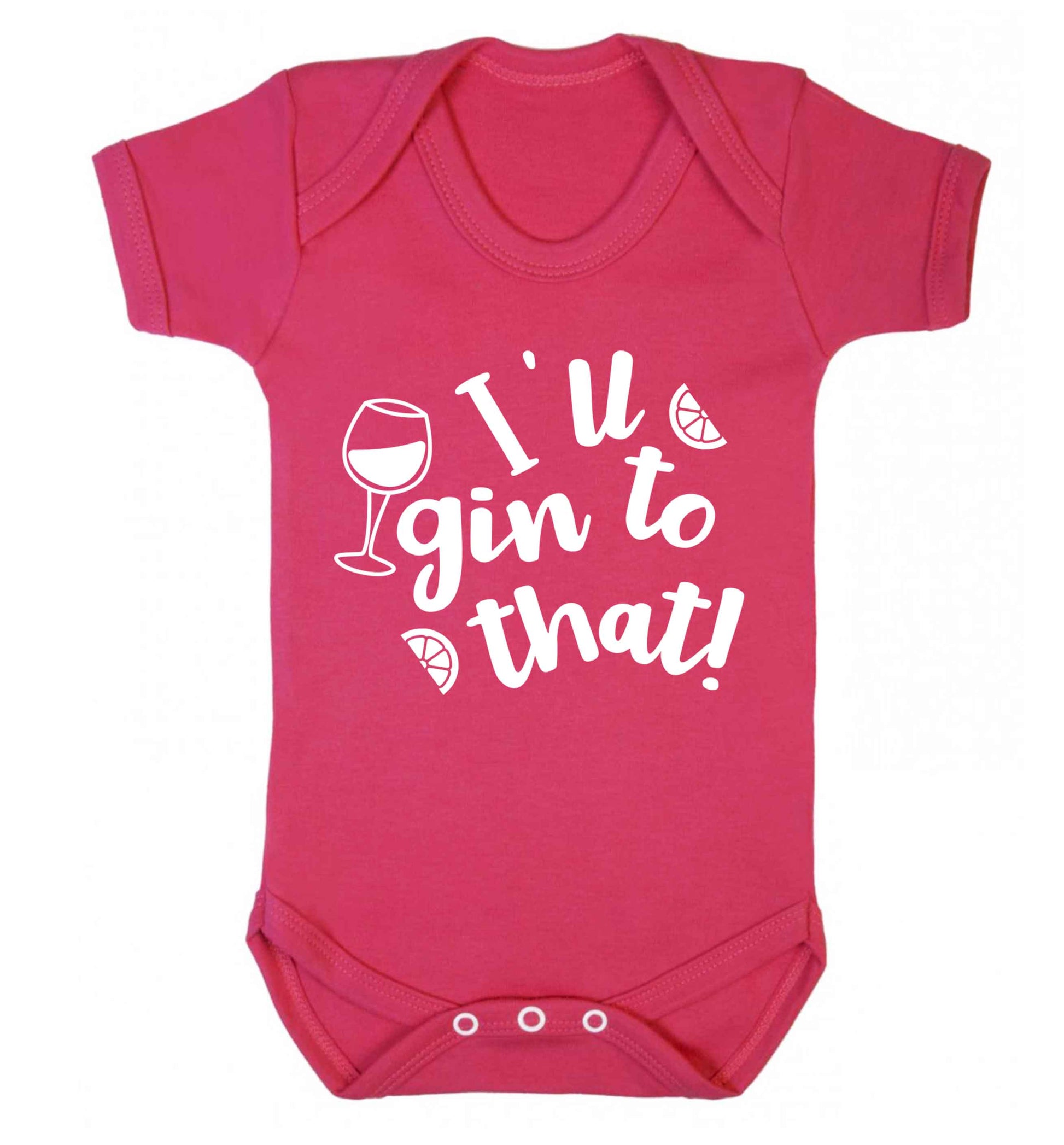 I'll gin to that! Baby Vest dark pink 18-24 months