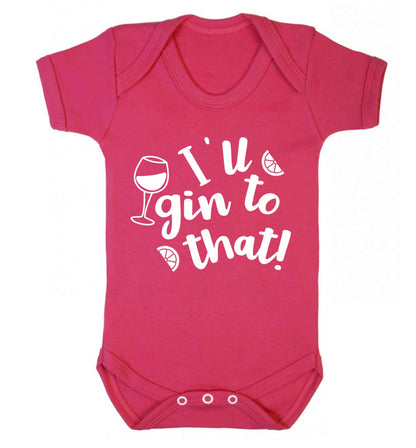 I'll gin to that! Baby Vest dark pink 18-24 months