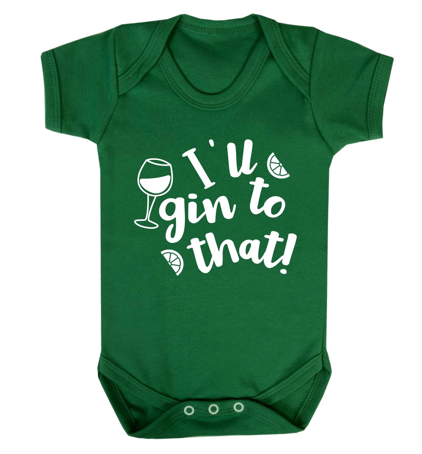 I'll gin to that! Baby Vest green 18-24 months