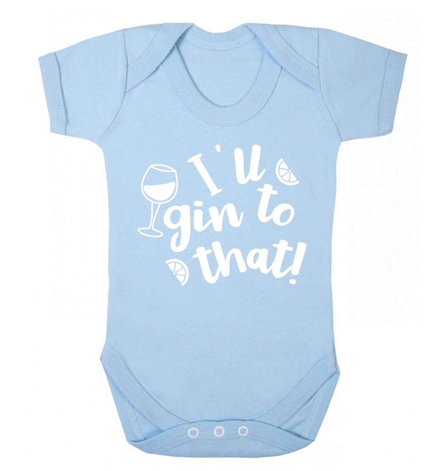 I'll gin to that! Baby Vest pale blue 18-24 months