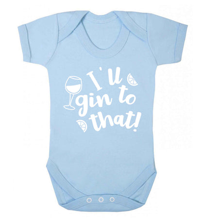 I'll gin to that! Baby Vest pale blue 18-24 months