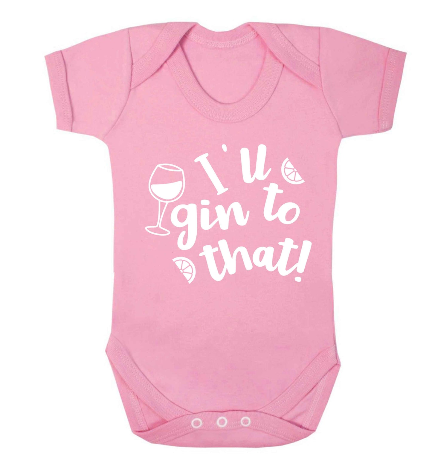I'll gin to that! Baby Vest pale pink 18-24 months