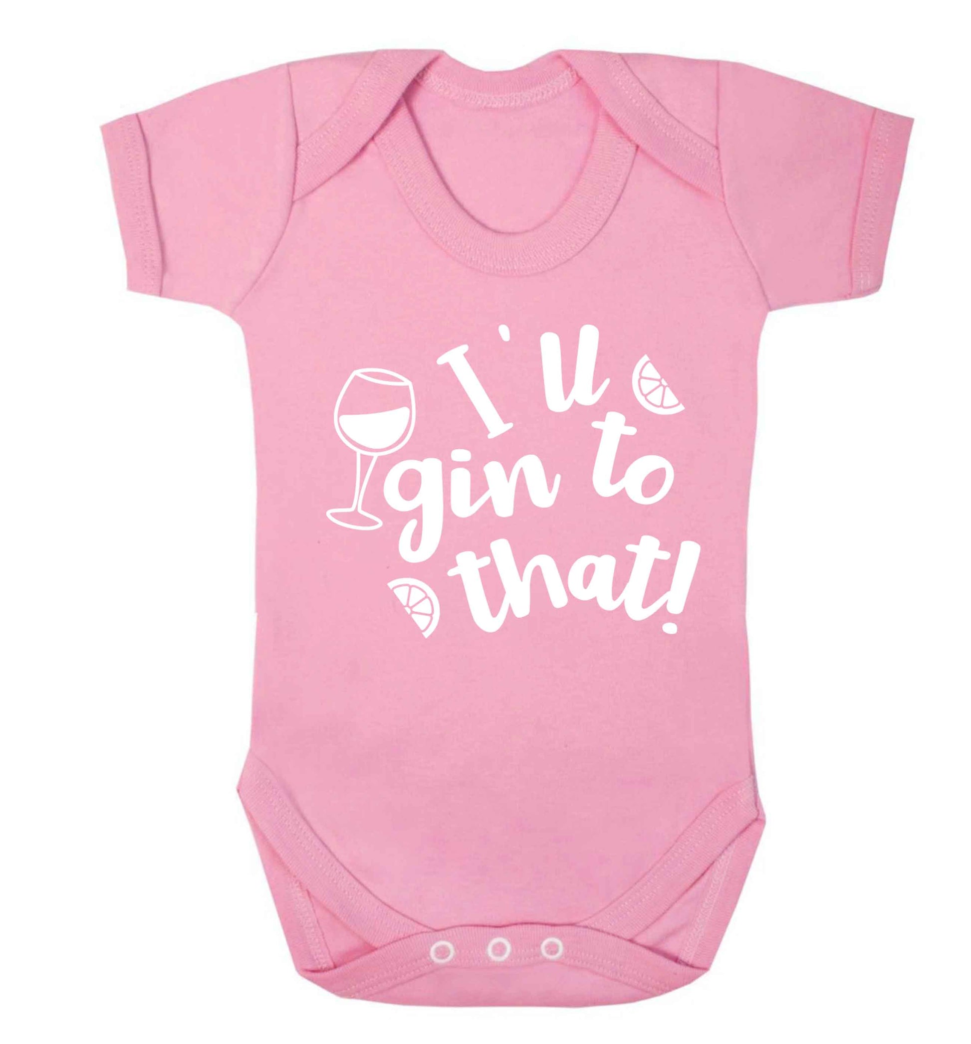I'll gin to that! Baby Vest pale pink 18-24 months