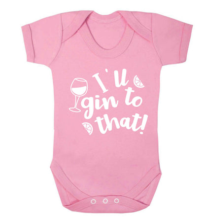 I'll gin to that! Baby Vest pale pink 18-24 months