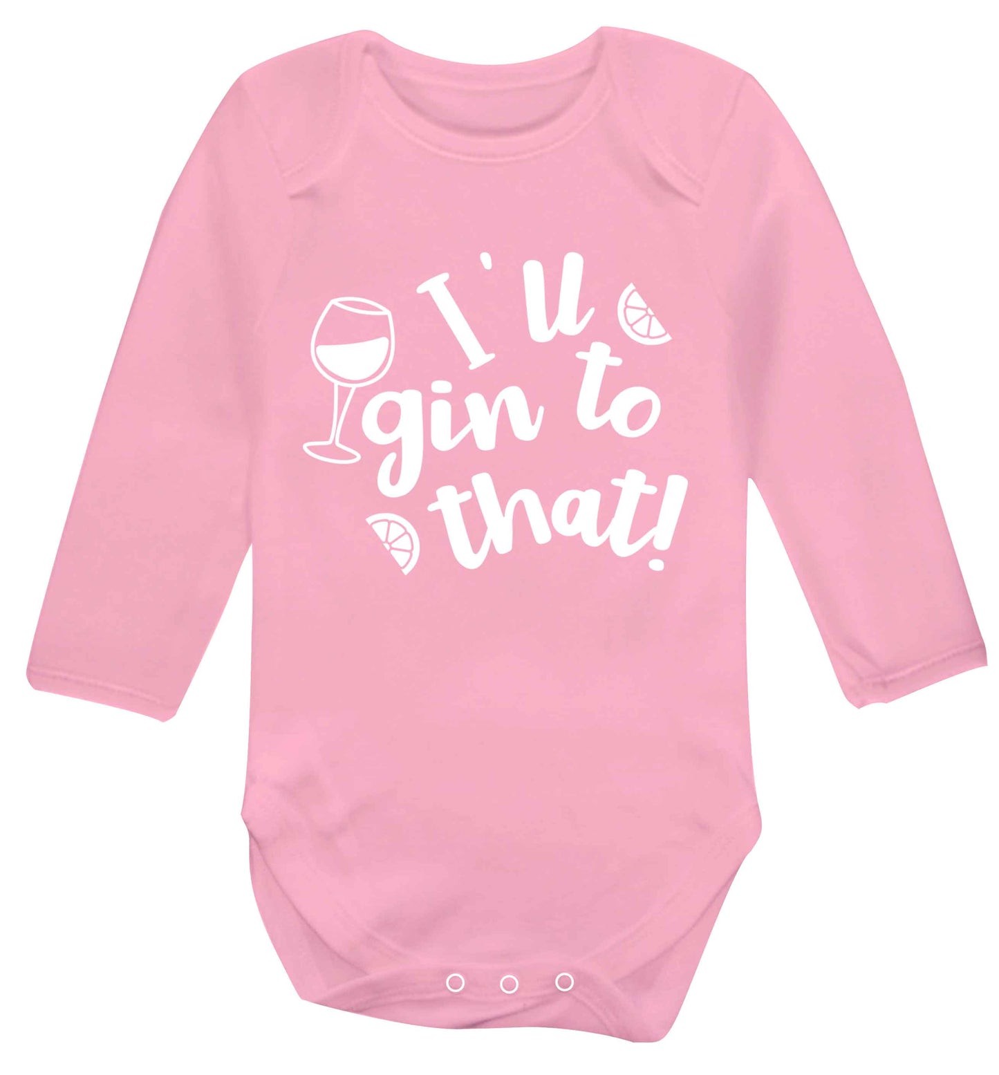 I'll gin to that! Baby Vest long sleeved pale pink 6-12 months