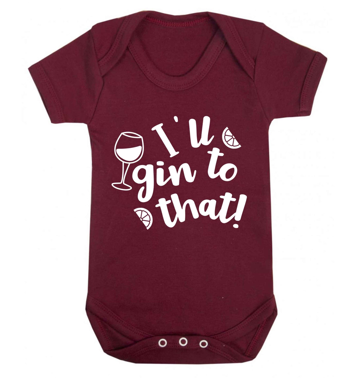 I'll gin to that! Baby Vest maroon 18-24 months