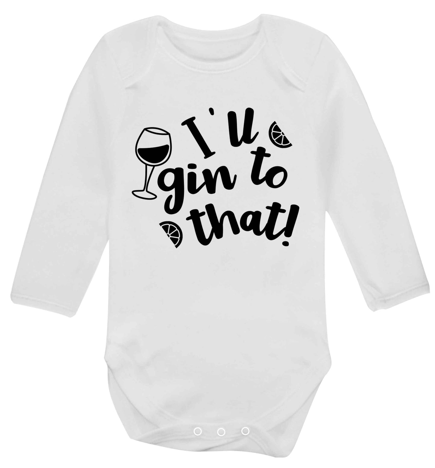 I'll gin to that! Baby Vest long sleeved white 6-12 months