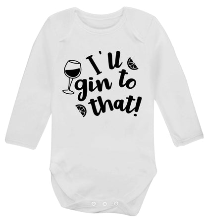 I'll gin to that! Baby Vest long sleeved white 6-12 months