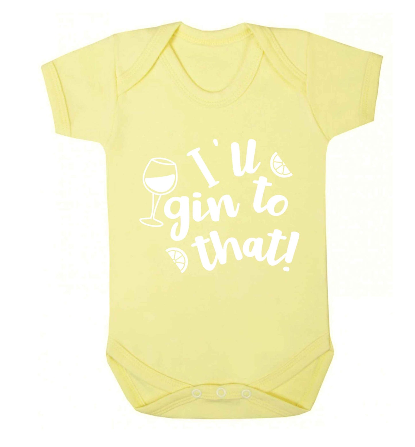 I'll gin to that! Baby Vest pale yellow 18-24 months
