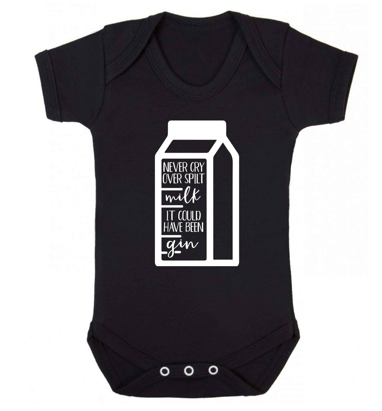Never cry over spilt milk, it could have been gin Baby Vest black 18-24 months