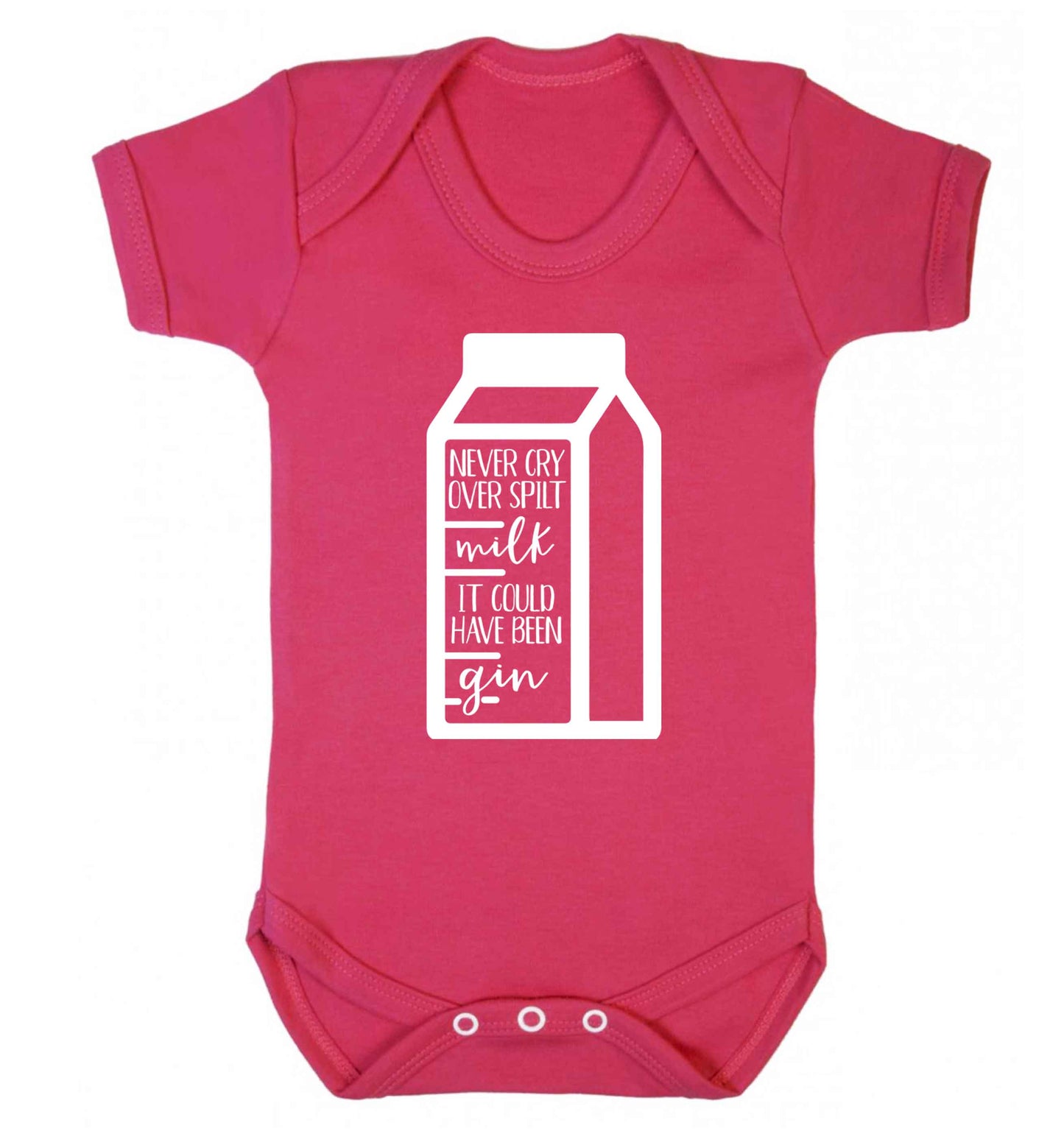 Never cry over spilt milk, it could have been gin Baby Vest dark pink 18-24 months