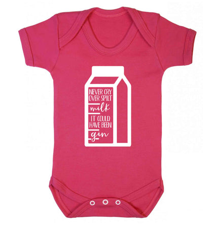 Never cry over spilt milk, it could have been gin Baby Vest dark pink 18-24 months